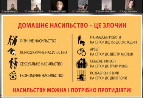 Виховний захід присвячений протидії домашньому насиллю Виховний захід присвячений протидії домашньому насиллю